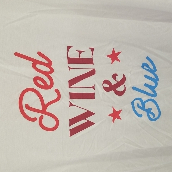 💕MIKEN FLOW💕 Graphic Tank Top Red Wine & Blue Medium M NWT - Picture 2 of 8